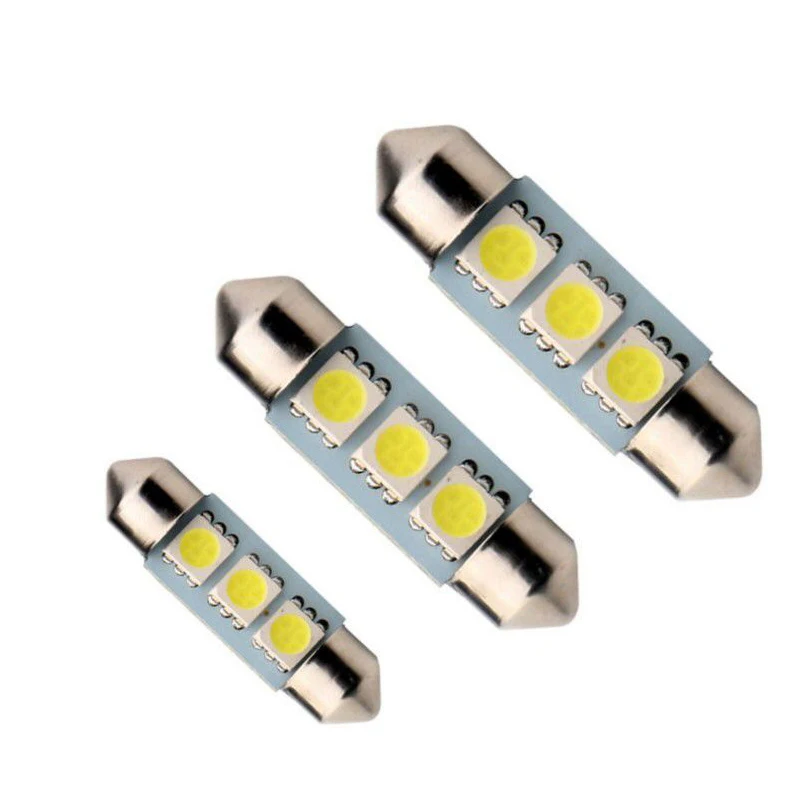 20 шт. яркие белые светодиодные лампы для автомобиля C5W 5050 3 Smd 3Smd 31 мм 36 мм 39 мм DC 12 В гирлянда внутренний купол свободный светильник лампа указателя поворота