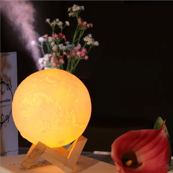 

ELOOLE 880ML Moon Lamp Humidifier Simulation 3D Moon Night Light Ultrasonic Aroma Diffuser Dimmable USB Humidificador Mist Maker