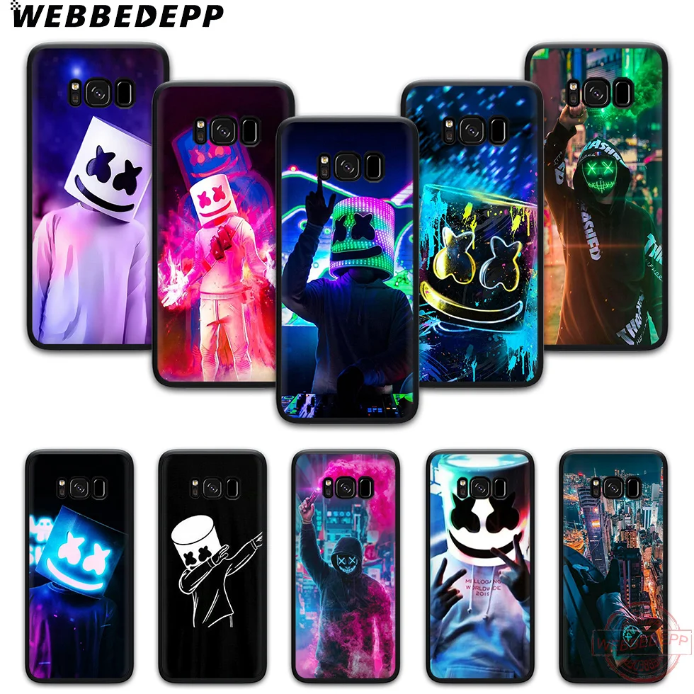 WEBBEDEPP Marshmello Dotcom DJ Alone Soft Phone Case for Samsung S6 S7 Edge S8 S9 S10 Plus J4 J6 J7 J8 Note8 9 10 |