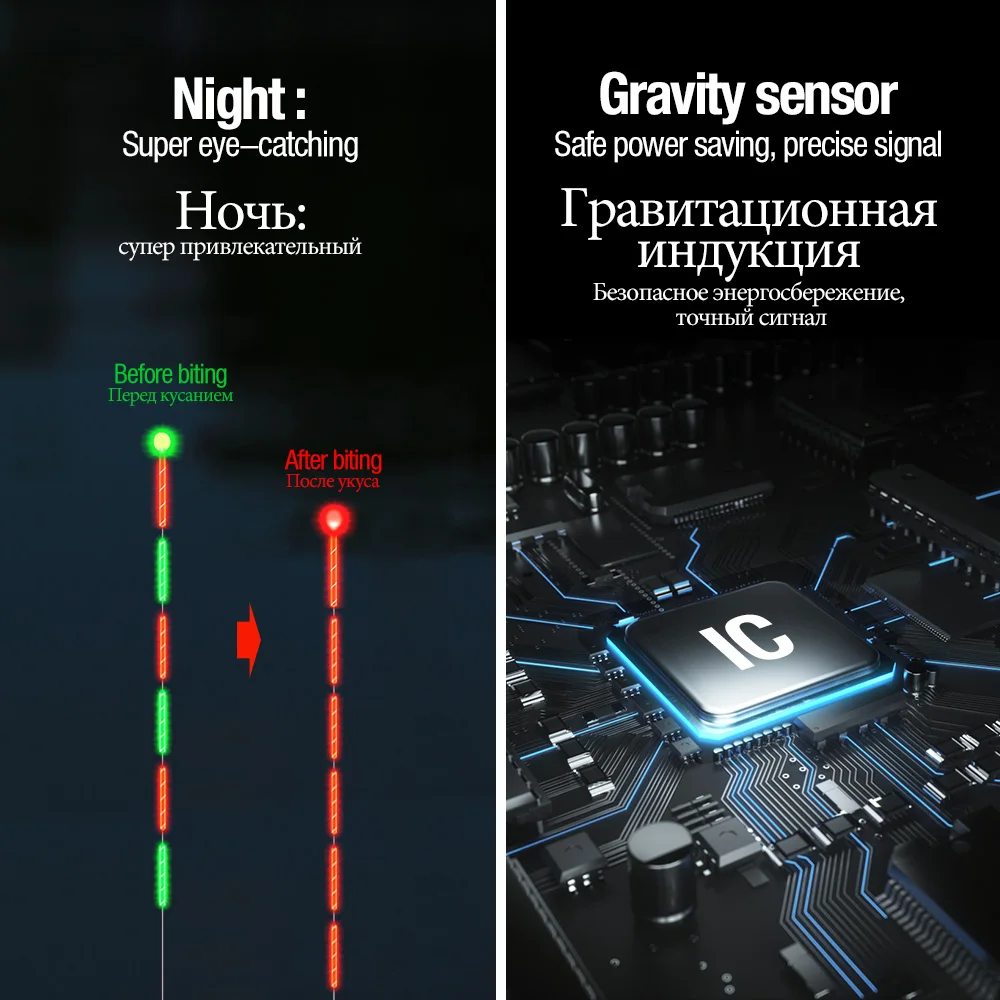 DONQL Nano Smart Led поплавок для рыбалки Высокочувствительный рыбный укус напоминание Buoy датчик тяжести светящийся Электрический поплавок для ночной рыбалки