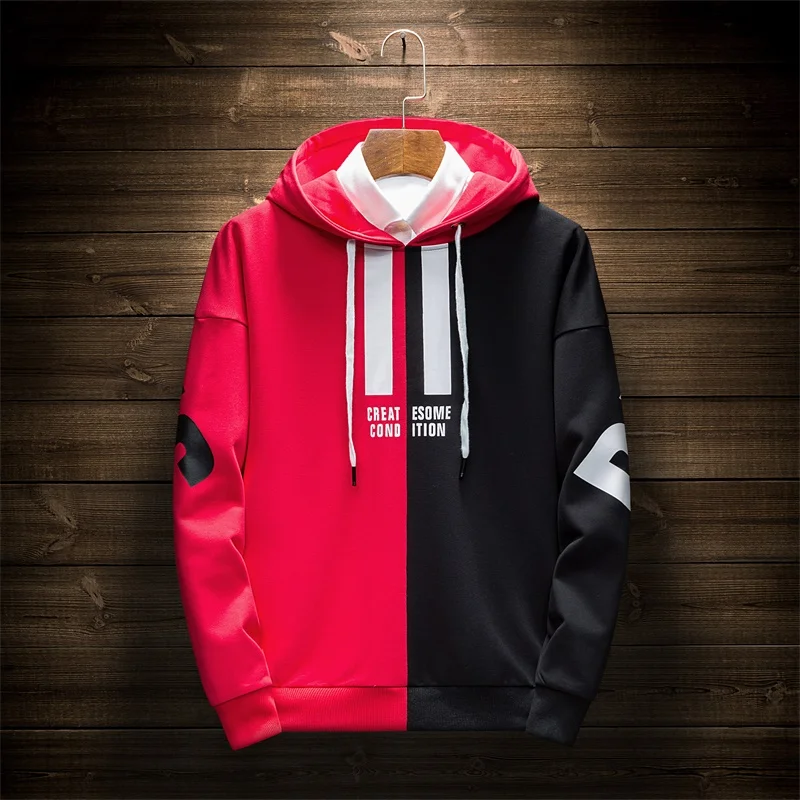  SingleRoad Men's Hoodies Men Spring Japanese Streetwear Patchwork Casual Sweatshirt Male Hip Hop Ye