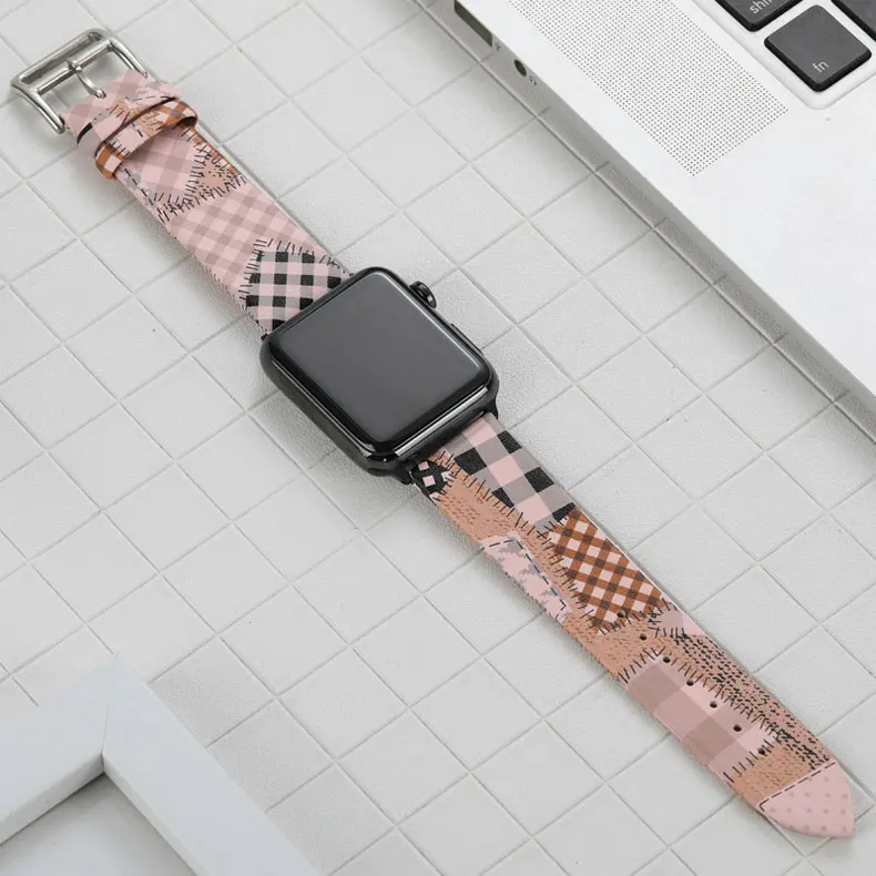 Кожаный ремешок для apple watch series 5/4/3/2/1 наручных часов iwatch apple watch band 44 мм 40 мм, 42 мм, 38 мм, версия Национальный Ветер браслет wristbelt