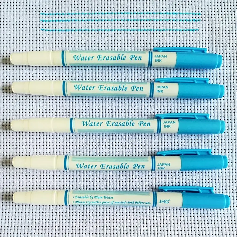 

Double Side Blue Water Erasable Pen With Eraser Water Soluble Marker Pen For Fabric Paint Marker Invisible Ink Textile Markers