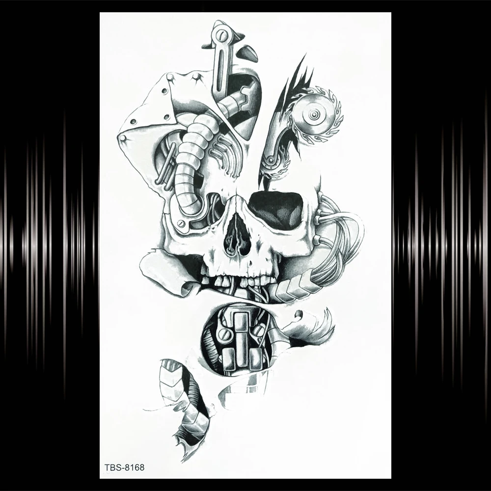 Временные татуировки с геометрическим драконом для мужчин женщин зеленая змея