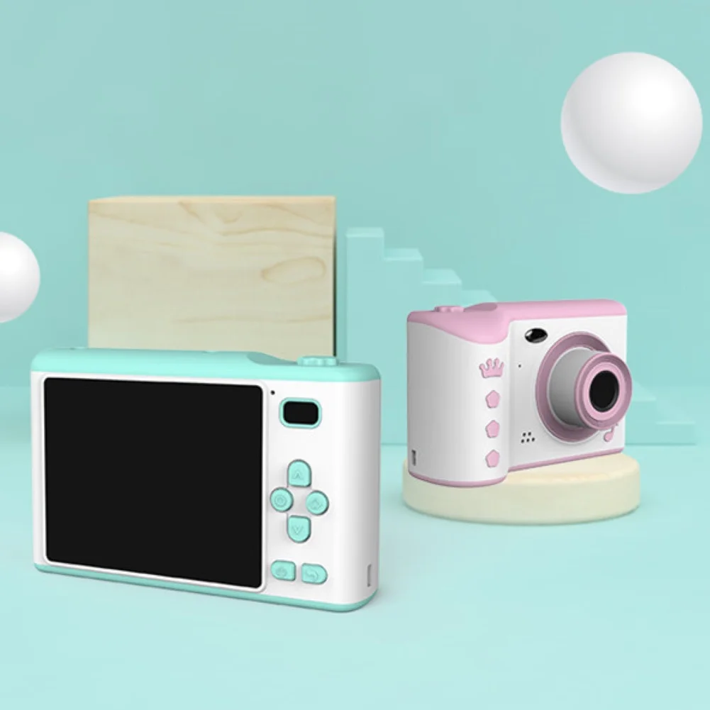 Mini 2.8 inch Plastic Kids Camera Toy Digital Camcorder with Flash Light 2 Camera-len Full Touch Control Best Gift for Chirldren