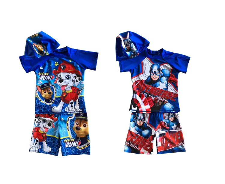 Conjuntos de Crianças Upf50 + uv Originais Maiô Manga Curta Rash Guard Proteção Crianças Banho 3-pieces 3 Conjuntos de roupas