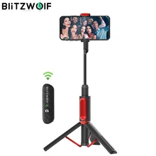 BlitzWolf BW-BS10 все в одном портативный bluetooth селфи палка Выдвижной Штатив селфи палка монопод для iPhone/Xiaomi/huawei