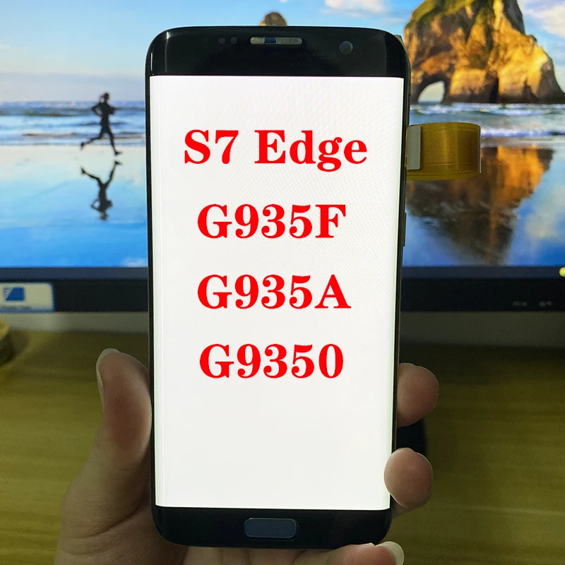Super Amoled G9735F Lcd Per Samsung S7 Edge Display Lcd Touch Screen Digitizer S7 Edge G9350 G935A Con Pixel Morti