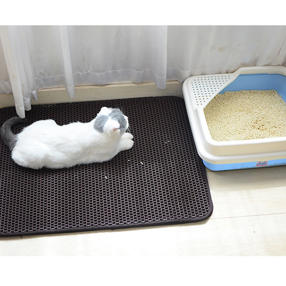 Hot New Comfortable Foldable Double-Layer Cat Litter Mat Heating Dog Bed Mat Pet Cat Rug Eva Foam Trapper Pad Washable Mat