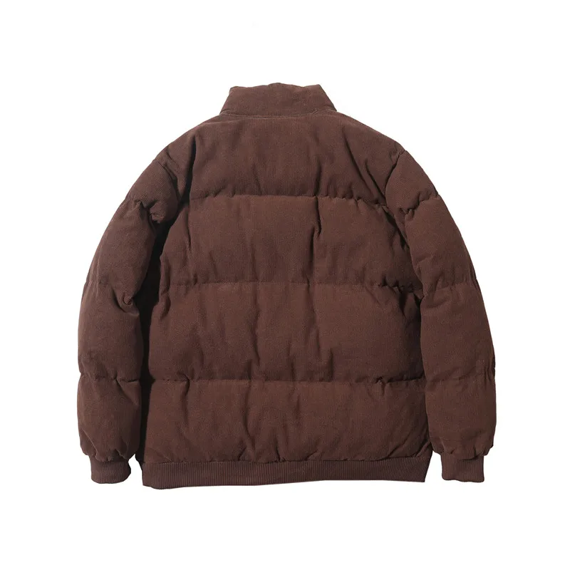 Dark Icon Corduroy Solid Color Parkas Men Winter Cotton Padded Street Fashion Men's Coats Outerwear Coats for Men