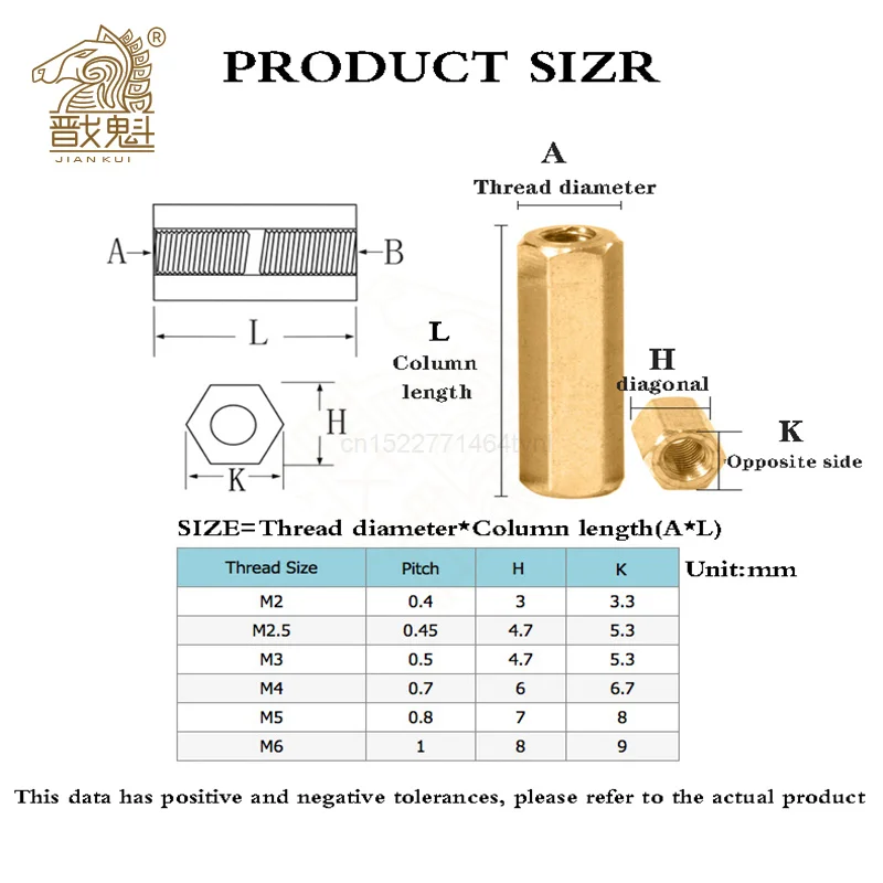 5-50pcs Hex Female to Female M2 M2.5 M3 M4 M5  brass standoff spacer Hexagonal Stud Spacer Hollow Pillars