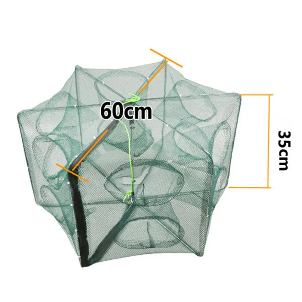 Креветочная сеть Портативная Складная рыболовная сеть клетка для креветок ловушка сеть с длинной веревкой 8 м# D0