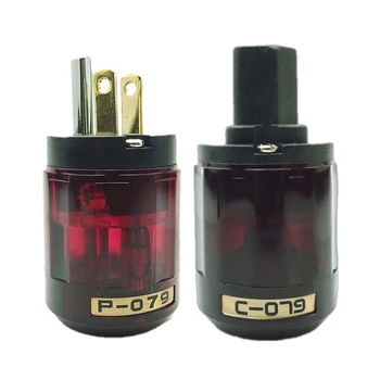 

Oyaide Gold Plated C-079 IEC Female P-079 Male US Power plug Audio Connector Hifi DIY MATIHUR Audio hifi1 Pair