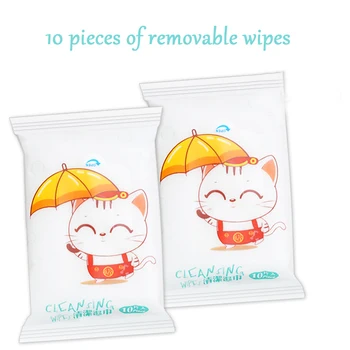 

6 packs/bags removable portable packets wet wipes 10 sheets/package disposable wipes