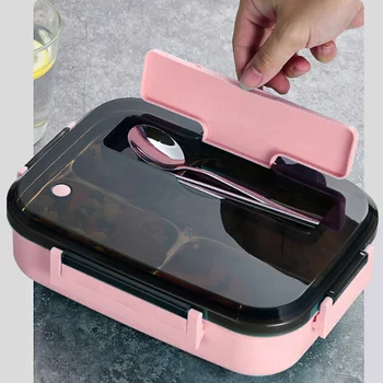 

Stainless Steel Thermal Insulated Lunch Box Bento Food Container 3/4 Grids For Kids School Food Container Leak-proof Food Box