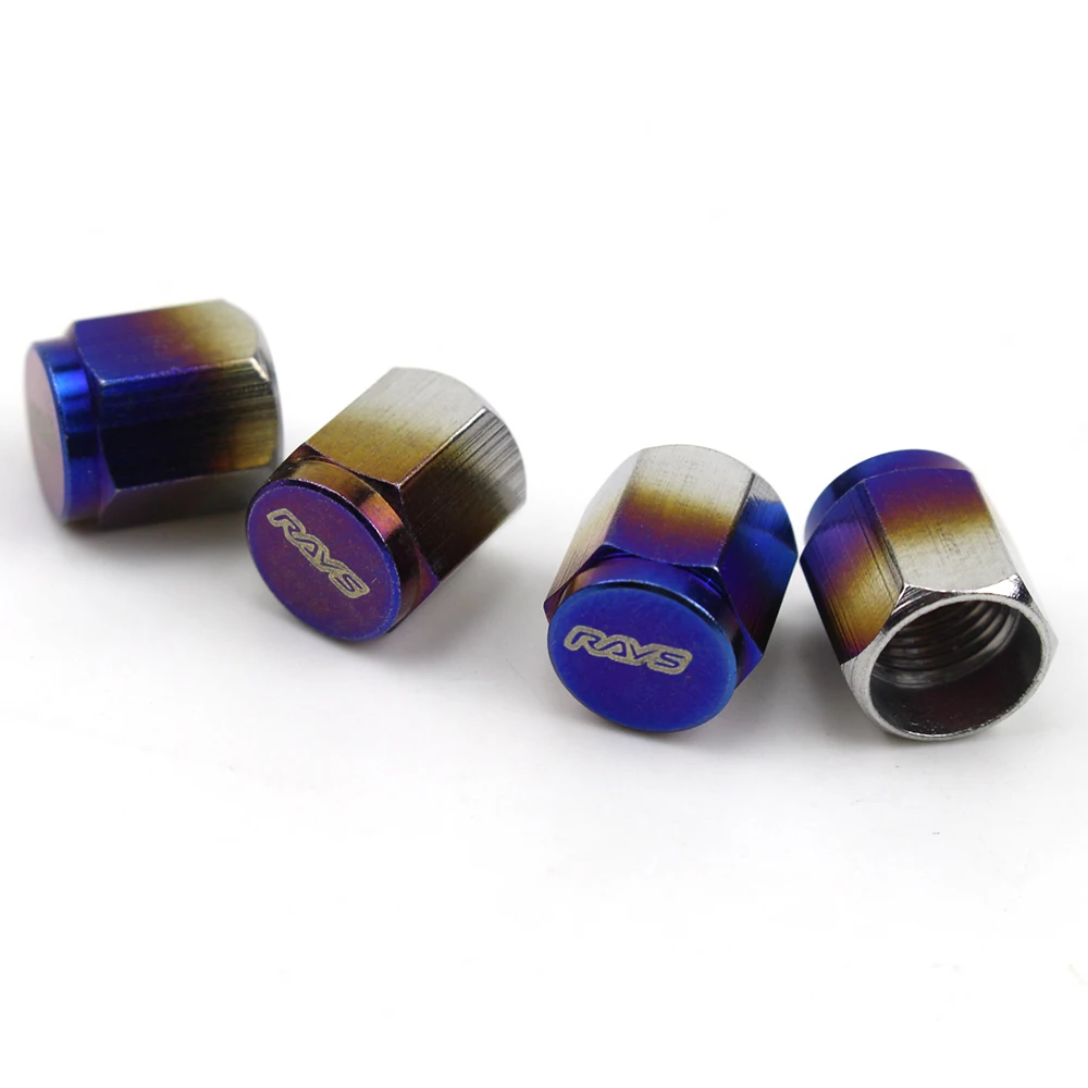 Aluminum Burnt Blue Wheel Tire Valve Stem Caps For Car | Автомобили и мотоциклы