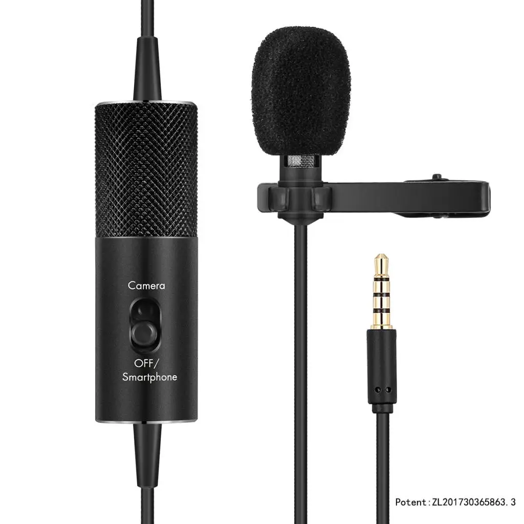 Lavalier микрофон всенаправленный конденсаторный Запись микрофон для камеры/мобильного телефона