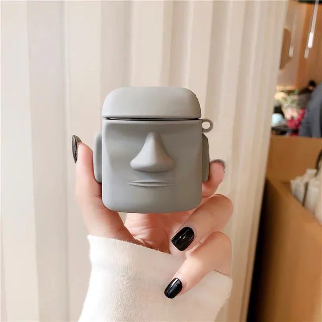 Cartoon For airpods case Silicone Cover For airpods Case Cute Earphone 3D Headphone case Protective Stoneman