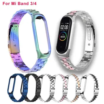 

Stainless Steel Bracelet for Mi band 3 /4 Band Replacement Wristbands MiBand 3 strap for Xiaomi mi band 4 + Metal Case Wristband