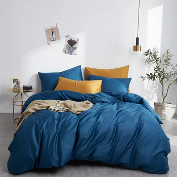 

Quilt Cover Set Luxury Home Textile Products Cotton Bedding Set Solid Color Fashionable Soft Comfortable Skin Friendly