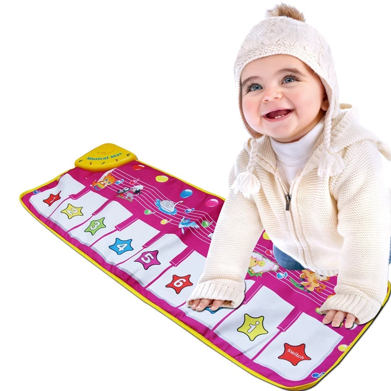 Fun Cartoon Piano Carpet Children'S Puzzle Music Blanket Flash Music Piano Carpet Piano Keyboard Carpet Animal Blanket Press Pla