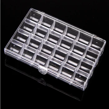 

24 Grids Plastic Empty Nail Storage Box Organizer Case Clear Transparent Nail Art Rhinestone Tips Container Beads Jewelry