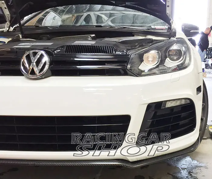 Настоящее углеродное волокно черный подбородок передний спойлер для VW Golf 6 VI MK6 R20 бампер V032