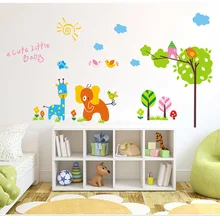 AliExpress Eaby Amazon Внешняя торговля стикер на стену s три поколения мультфильм Zoo цветок дерево стикер на стену AY824