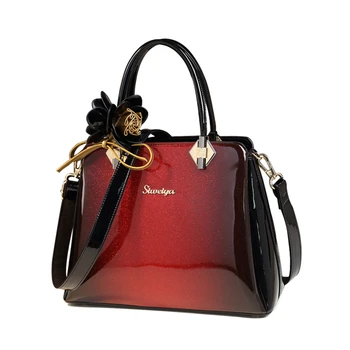 

New luxury top handle bag high quality patent leather messenger clutch bag ladies office work bags handbags women famous brands