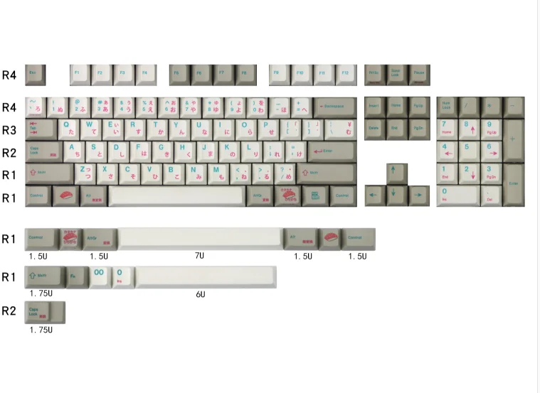 EnjoyPBT японский keycap PBT Dyesub Вишневый профиль keycaps 117 ключей краситель sub для