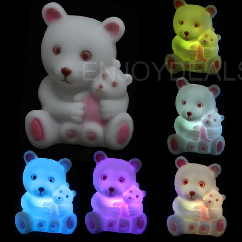 

LED night light lamp Lovely Changable Color LED Night-Light Lamp 7 Colors Changing Nightlight for bedroom furnish bar coffee