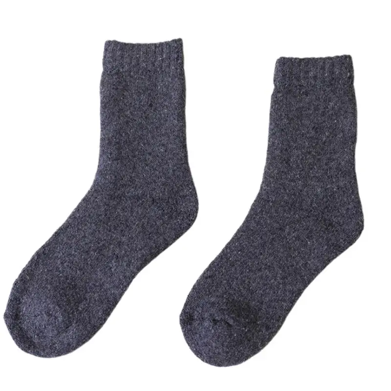Зимние шерстяные носки мужские и женские теплые утепленные плюс бархатистое Полотенце Носок однотонного цвета в стиле ретро