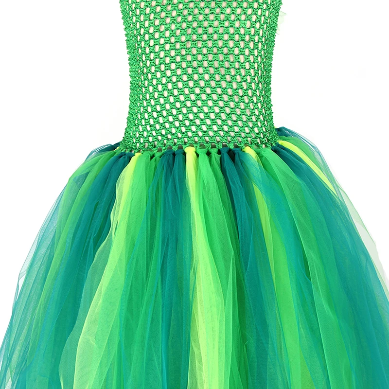 Green Snake Girls Tutu Dress with Headband Cute Wild Reptile Pageant Gown Halloween Costume Kids Baby Cosplay Dress Up Clothes (11)