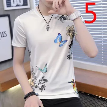 

Short-sleeved t-shirt men's street brand 2019 summer new trend ins cotton white loose