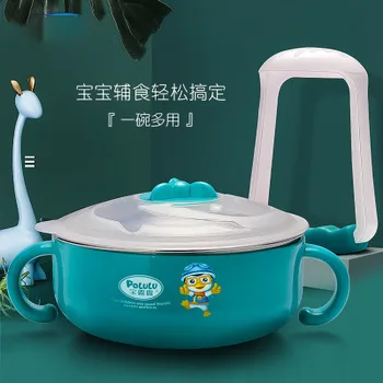 

Creative New Children's 304 Stainless Steel Tableware Grinding Bowl Fruit Puree Vegetable Baby Eating Food Supplement Bowl Doubl