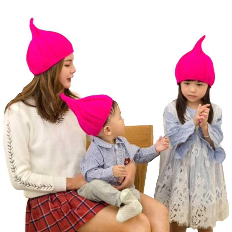 Sparsil для родителей и детей, зимние вязаные шапочки, шапка из плотного хлопка, тонкая шапка, женская Лыжная Шапочка с острым носком, милая шапочка для мальчиков