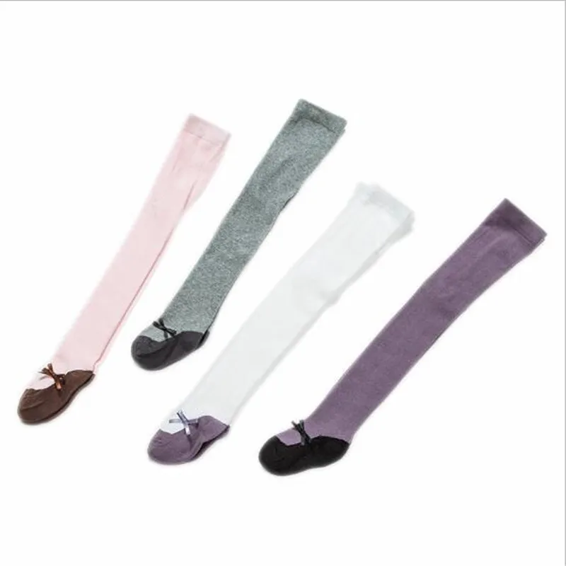 Милые детские колготки на весну-осень для детей 0-4 лет, детские вязаные колготки для маленьких девочек, хлопковые дышащие колготки