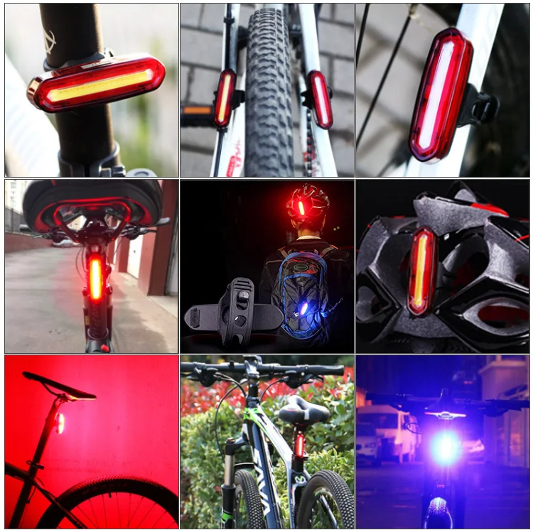 Clearance 120Lumens Bicycle Rear Light USB Rechargeable Cycling LED Taillight Waterproof MTB Road Bike Tail Light Flashing For Bicycle 12