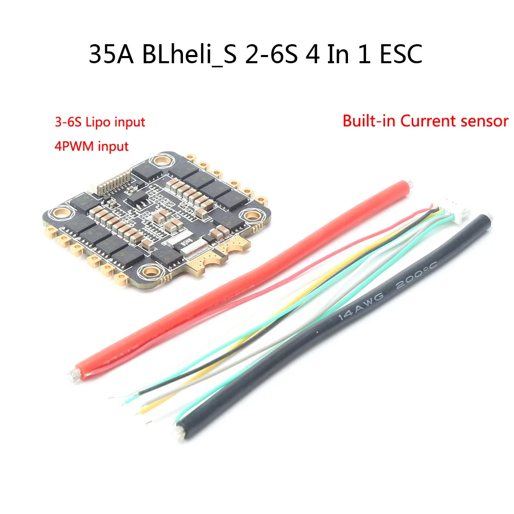 

NEW REV35 35A BLheli_S 2-6S 4 In 1 ESC Built-in Current Sensor for RC Racer Racing FPV Drone Spare Parts