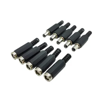 

5pcs DC Power Jack Plugs 5.5x2.1mm Male Female Socket Adapter Connectors For DIY Projects Disassembly Female Male Plug