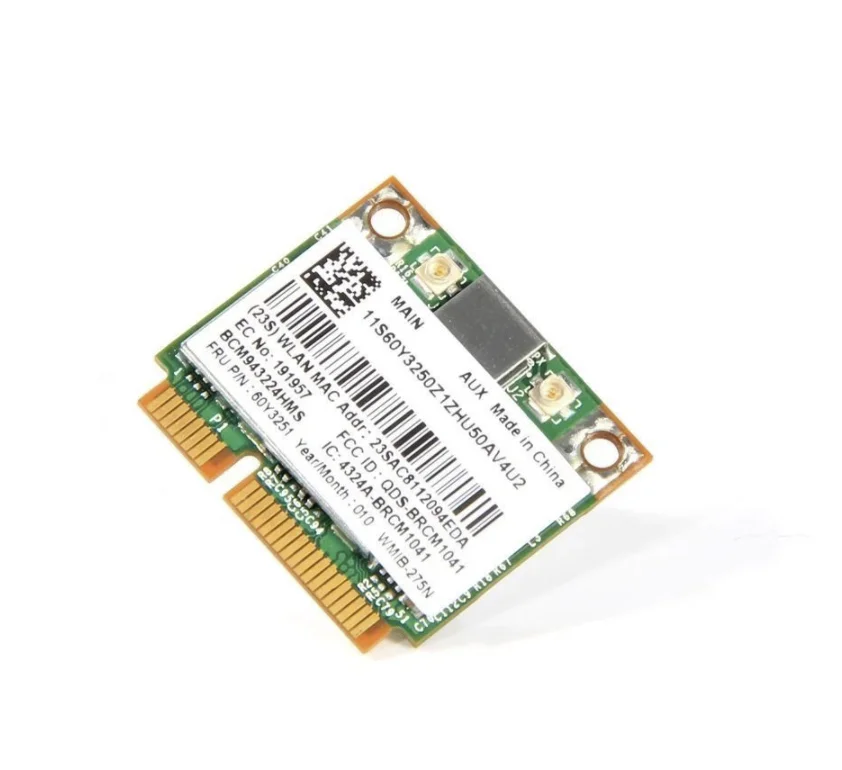 Broadcom BCM43224 BCM943224HMS ABGN 300Mbps Wireless Wifi Half MINI PCI-E Card - Foto 5