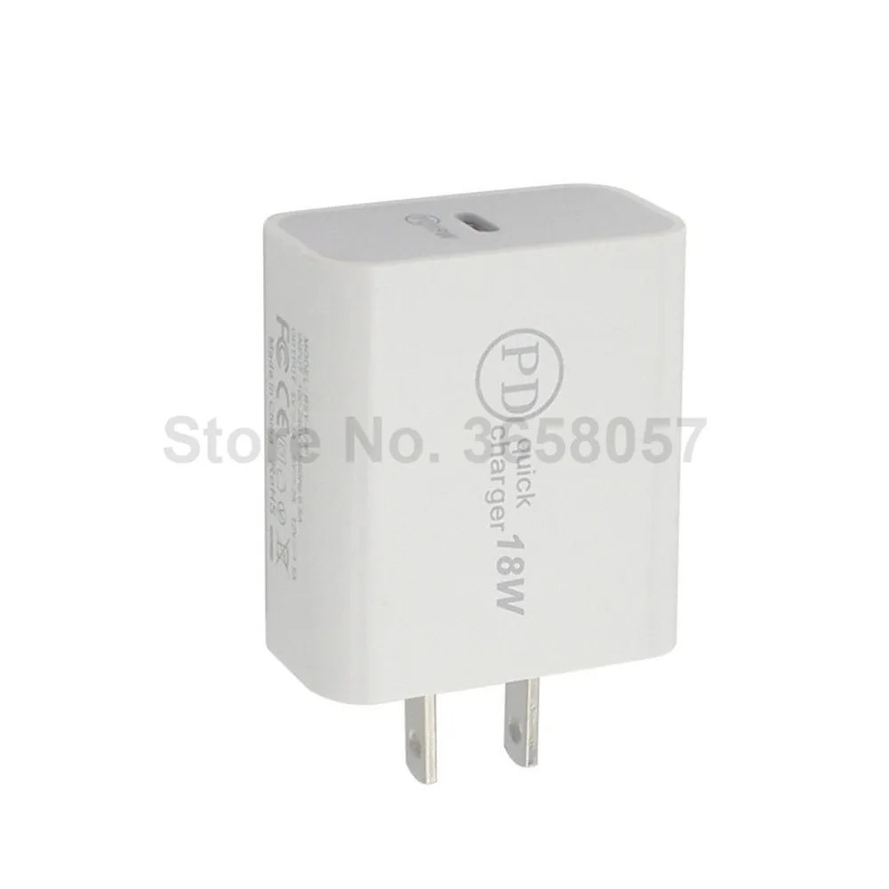 100 шт 18 Вт USB-C Быстрая зарядка usb type-C PD зарядное устройство US Plug Быстрая Зарядка адаптер для телефона 11 для note 10