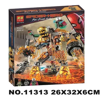 

11313 Spider Man Molten Man Battle 312pcs Building Blocks Compatible With LEPINING 76128 Bricks The Avengers Super Heroes