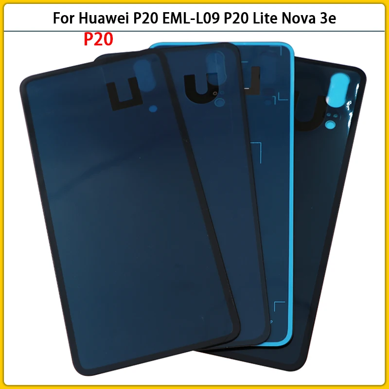 10 шт. Новинка P20 Lite задний корпус для Huawei EML L09 L29 P20Lite Nova 3e Стеклянная Крышка