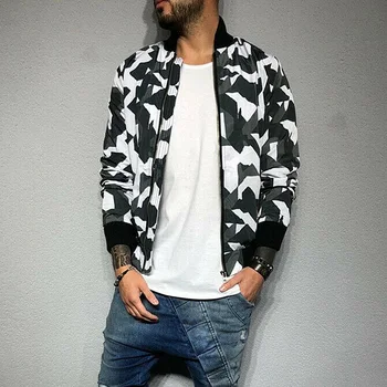 

Fashion Men Autumn Waterproof Casual Camouflage Zipper Jacket Warm Winter Baseball Coat Slim Outwear Overcoat Top