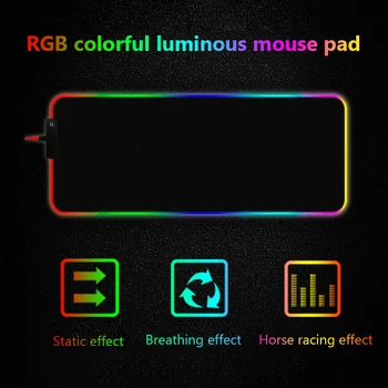 

RGB Gaming Mouse Pad Large Mouse Pad Gamer Led Computer Mousepad Big Mouse Mat with Backlight Carpet for Keyboard Desk Rubber