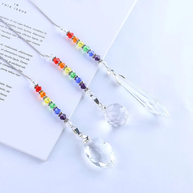 H& D набор из 3, хрустальные люстры призмы чакра Suncatcher с цепочкой Радуга окно висячие орнамент домашний сад Декор подарок