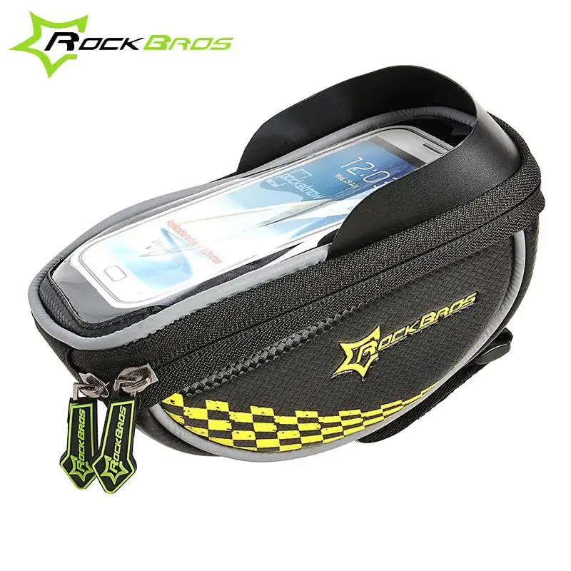 ROCKBROS Mountain Road Cycling Bike Bicycle Frame Pannier With Shade Baffle Front Tube Phone Touch Bag For