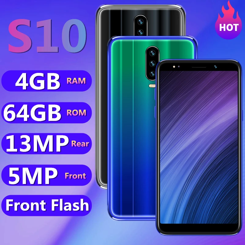 Оригинальные мобильные телефоны S10 4 Гб ОЗУ + 64 ПЗУ 13 МП 5 дюймов Android полный экран 2