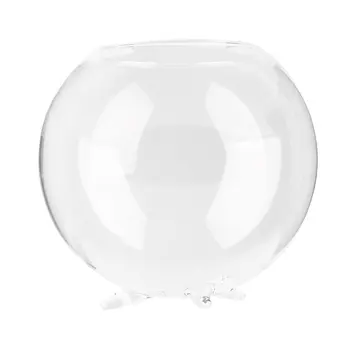 

Tripod Support Round Shape Glass Plant Flower Landscape Vase Container Transparent Hydroponic Vase Fish Tank Fishbowl Home Deco
